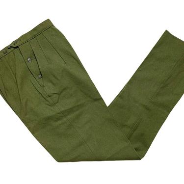 NEW Old Stock ~ Vintage Women's OG-108 US Army Field Trousers / Pants ~ 25.5 x 34 (size 2) ~ Military ~ High Waisted ~ Side Button Closure 