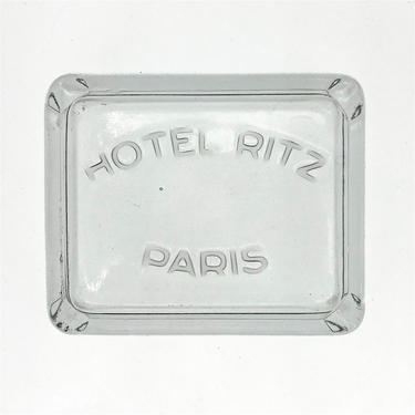 Hotel Ritz Paris Glass Table Ashtray 1930s Art Deco Dish Cigarette Luxury Relic Chanel 