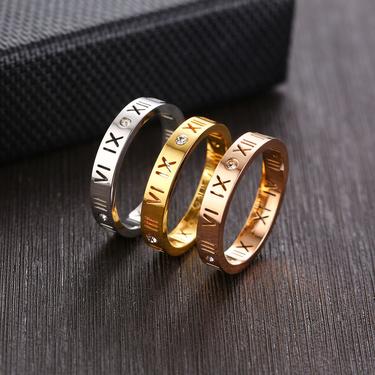 R016 roman numeral ring, gold roman numeral ring, silver roman numeral ring, stackable ring, ring band, numeral ring band, date ring, gift 
