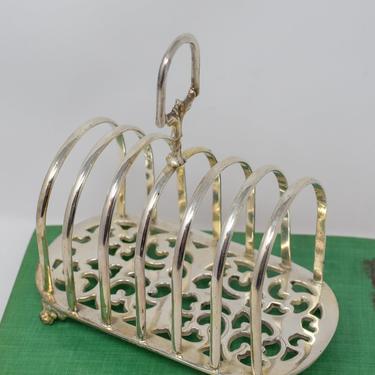 Footed Ornate Silver Toast Rack 