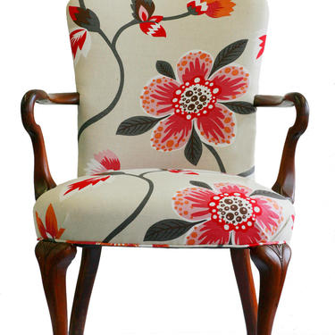 Upholstered Floral Armchair 
