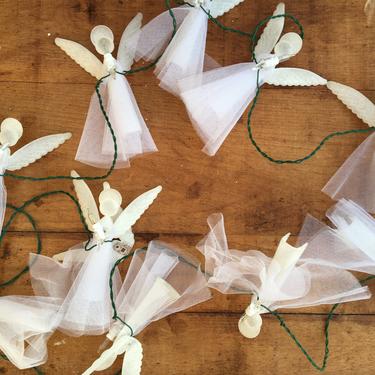 Vintage Davinci Christmas Angel Lights, Made In Italy White Angel LIghts, String of Clear Christmas Lights With Box 