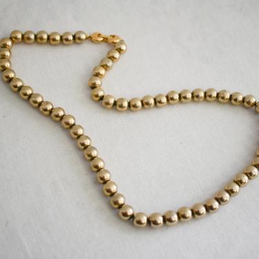 1960s Monet Gold Bead and Chain Necklace 