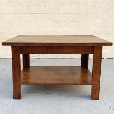 Antique American Craftsman Library/ Work Table, Solid Oak