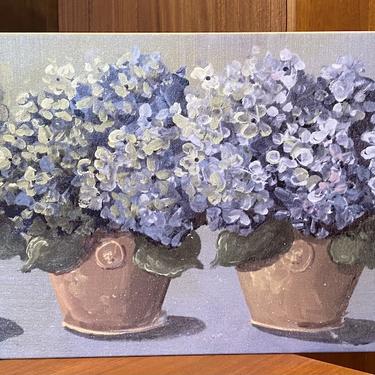 Item #MB21 Potted Hydrangea&#8217;s Giclee on Canvas by Jennifer Lanne