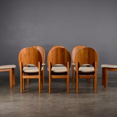 8 Vintage Danish Modern Dining Chairs Teak Glostrup 