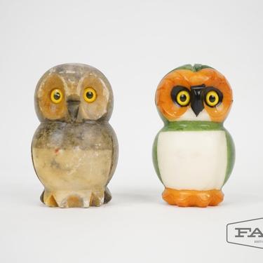 Pair of Alabaster Owls