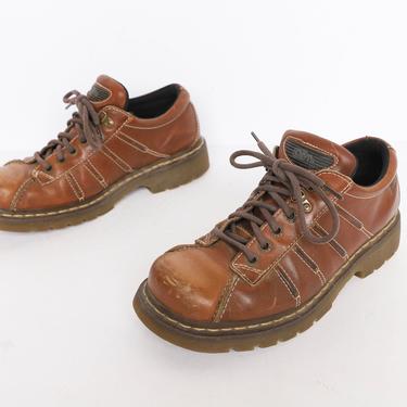 mens size 11 DOC MARTENS style brown leather 90s y2k grunge BROGUES 6 eyelets shoes 