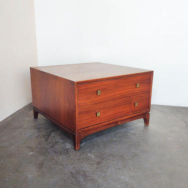 Square Walnut Coffee Table with Drawers by Motif 