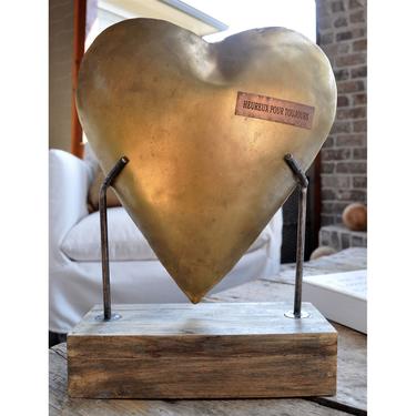 Metal Heart with Reclaimed Wood Base - discontinued