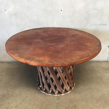 Vintage Equipales Table with Pig Skin Top