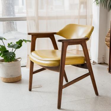 Vintage Mustard Vinyl Arm Chair