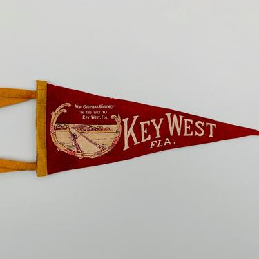 Vintage Key West Florida Small Souvenir Pennant 