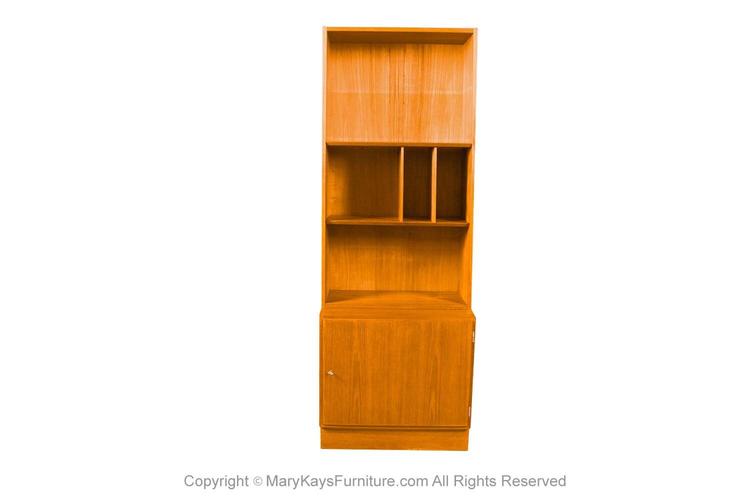 Danish Teak Slim Cabinet Hutch Adjustable Shelves 