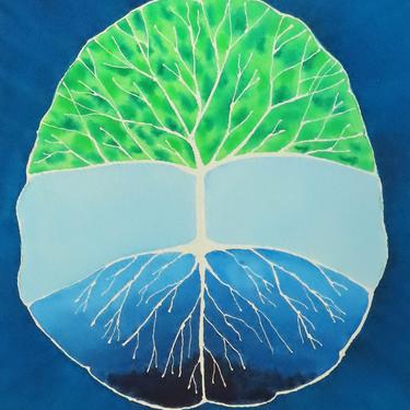 Roots and Branches Brain -  original watercolor painting - neuroscience art 