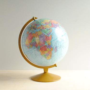 Vintage World Globe, Replogle World Nation Series 12&amp;quot; Globe on Metal Stand 