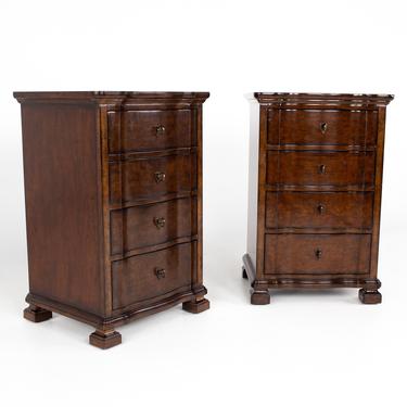 Stanley Wood 4 Drawer Bedside Tables Night Stands, a Pair 
