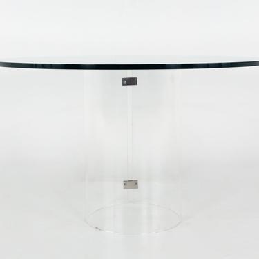 Charles Hollis Jones Style Mid Century Modern Lucite and Glass Dining Table - mcm 