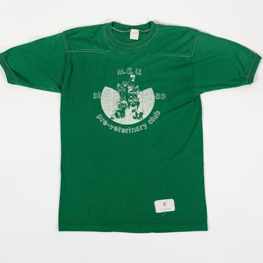 80s Michigan State University Vet Program Animal T Shirt - Men's Small, Women's Medium | Vintage Garfield Opie Cartoon Graphic Tee 
