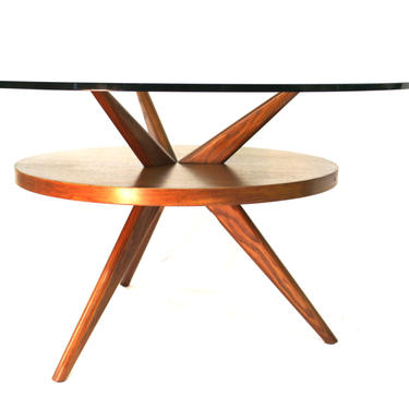 Mid Century Modern Kagan, Adrian Pearsall style table wood and glass 