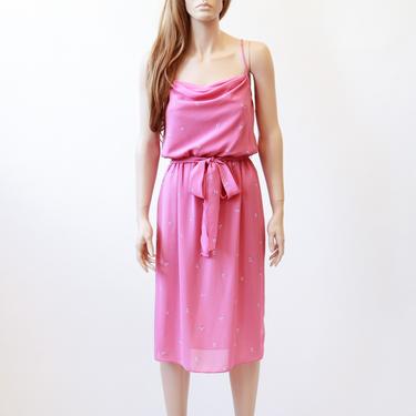 70s pink sundress / 70s/80s dress xs small 