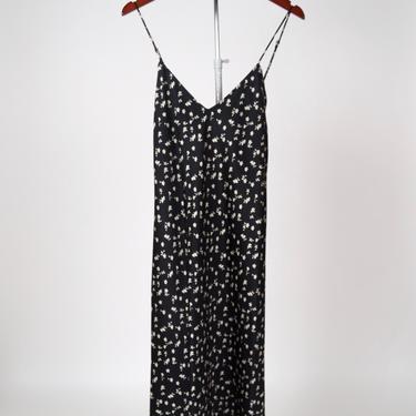 Short Cami Dress - Black/White Floral Print