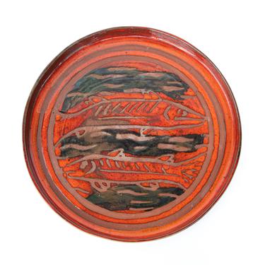 Large Vintage Ceramic Reddish / Orange Platter 1976 