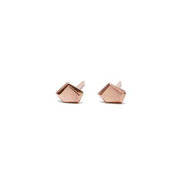Thin Faceted Studs - 14k Rose Gold