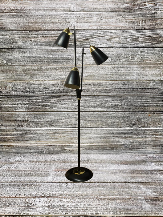 Vintage Black Bullet Floor Lamp 1950 S, Vintage Gerald Thurston Floor Lamp