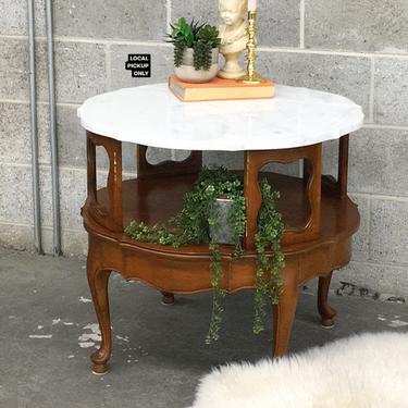 LOCAL PICKUP ONLY ———— Vintage Marble End Table 