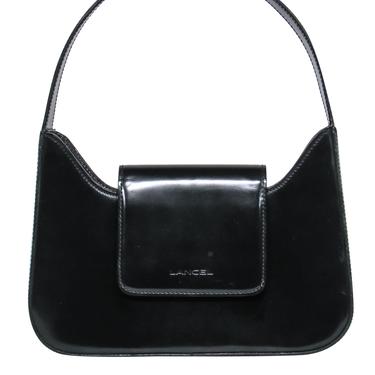 Lancel - Black Glossed Leather Structured Handbag
