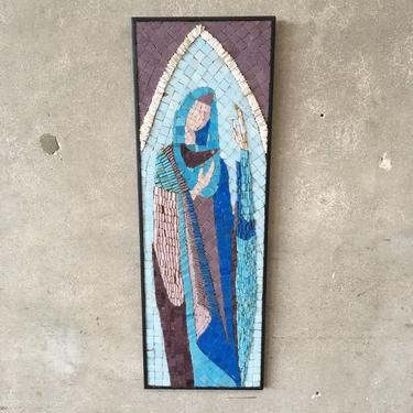 Blue Tiled Madonna Wall Art