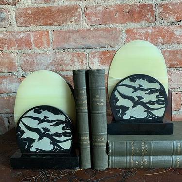 Heavy marble, art deco bookends