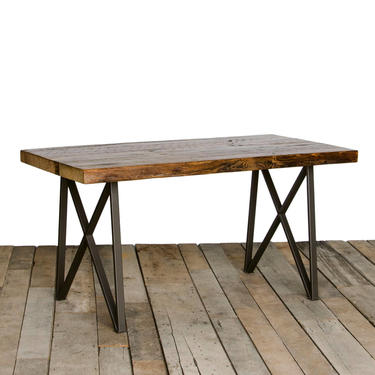 Reclaimed Wood Dining Table with 1.65&amp;quot; reclaimed wood top and our modern monarch style steel legs.  Choose size and finish. 