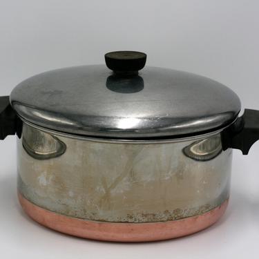 vintage revere ware 4.5 quart stock pot copper clad bottom 