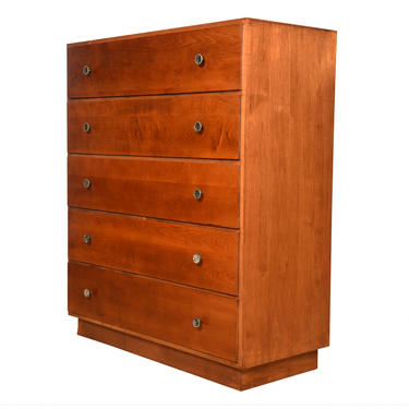 Mid Century Modern Tall 5-Drawer Dresser | Chest of Drawers