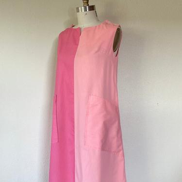 1960s Pink cotton shift dress 