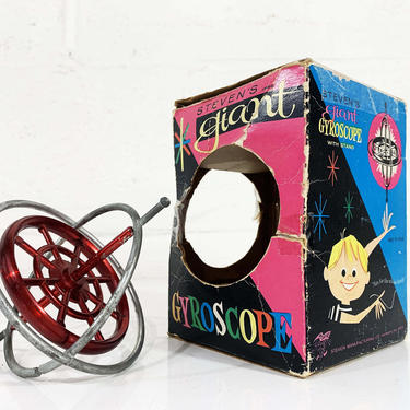 Vintage Steven’s Giant Gyroscope Colorful Toy Made in the USA New York 1960s 60s 1963 STEM Science Toys Ephemera 