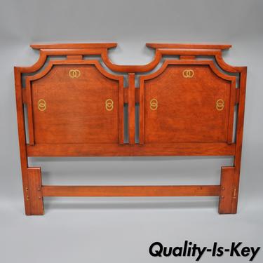 Vintage Red Oriental James Mont Style Queen Sz Bed Headboard Chinoiserie Pagoda