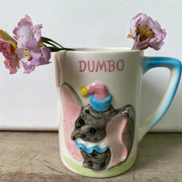 Vintage Enesco Dumbo Coffee Cup, Walt Disney Productions, Disneyanna, Dumbo The Elephant Mug Souvenir, Circus Elephant 