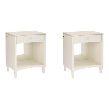 Modern Caracole White Light Nightstands Pair