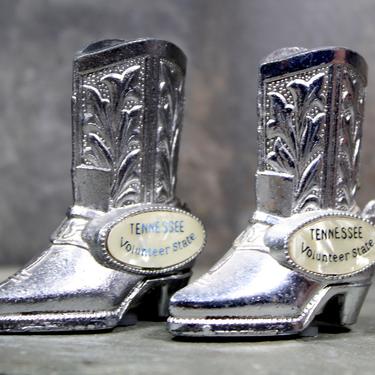 Tennessee Volunteer State Cowboy Boot Salt &amp; Pepper Shakers - Die Cast Metal Shakers - Tennessee Souvenir | FREE SHIPPING 