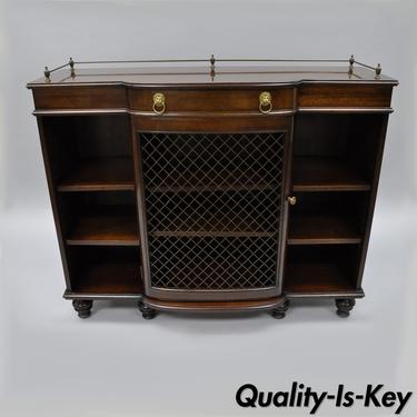 Mahogany Regency Style Console Cabinet Server Sideboard Lion Pulls Vintage 40" W