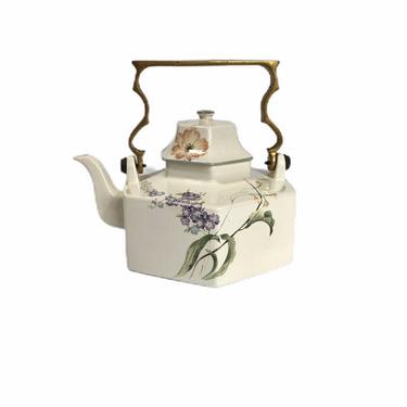 Large Mikasa Continental Amsterdam Teapot with Brass Handle 
