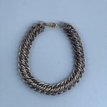 Handcrafted Antique Nickel Chain Choker 