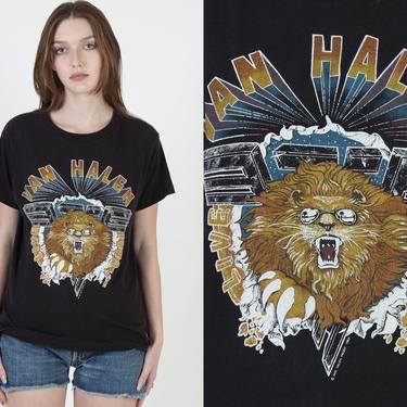 1982 Van Halen T Shirt / Diver Down Lion Tour Tee / Sammy Hagar Black 50 50 T Shirt / Mens Womens Heavy Metal Rock Tee 