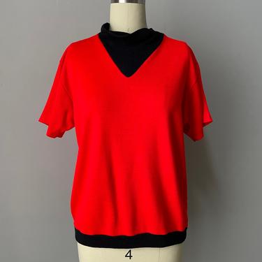 1960s Sweatshirt Short Sleeve Cowl S / M 