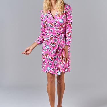 Rachel Wrap Dress | Georgia Blossom in Flamingo