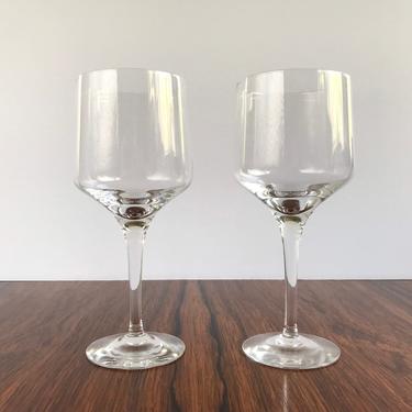 Pair of Orrefors Rhapsody Clear Crystal Water / Wine Glasses (6 5/8&amp;quot;) by Sven Palmqvist 