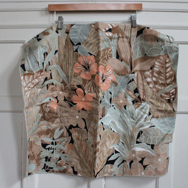 Vintage 50s 60s Tropical Tiki Floral Barkcloth Fabric 